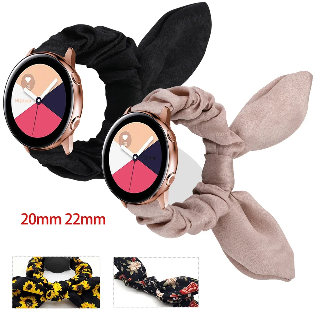 Women Scrunchie Elastic Strap for Samsung Galaxy Watch 4 5 3 41/45 Classic 42mm 46mm Active 2 for Huawei Watch band Fashion band