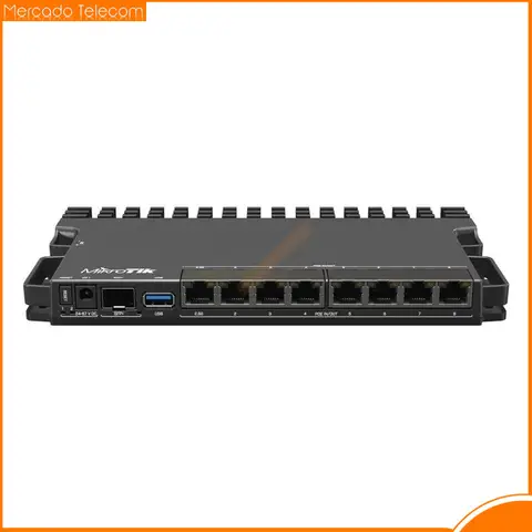 RB5009UPr+S+IN RB5009 router with PoE-in and PoE-out on all ports, small and medium ISPs. 2.5/10 Gigabit Ethernet SFP+
