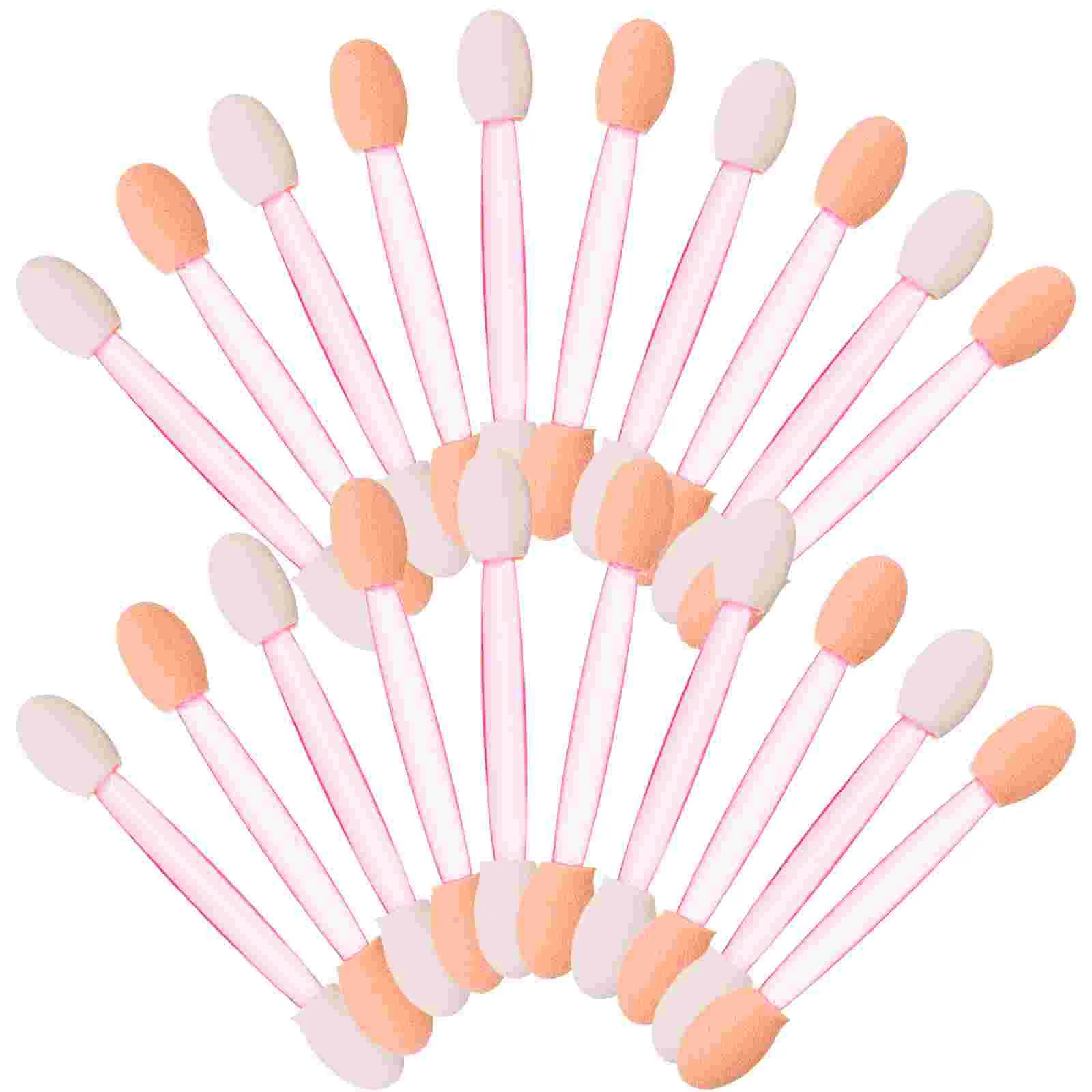 100 ชิ้นอายแชโดว์ Stick Make up Brush Sticks Double Head อายแชโดว์แต่งหน้าเครื่องมือยางผ้าฝ้ายผู้หญิง Latex ฟองน้ํา