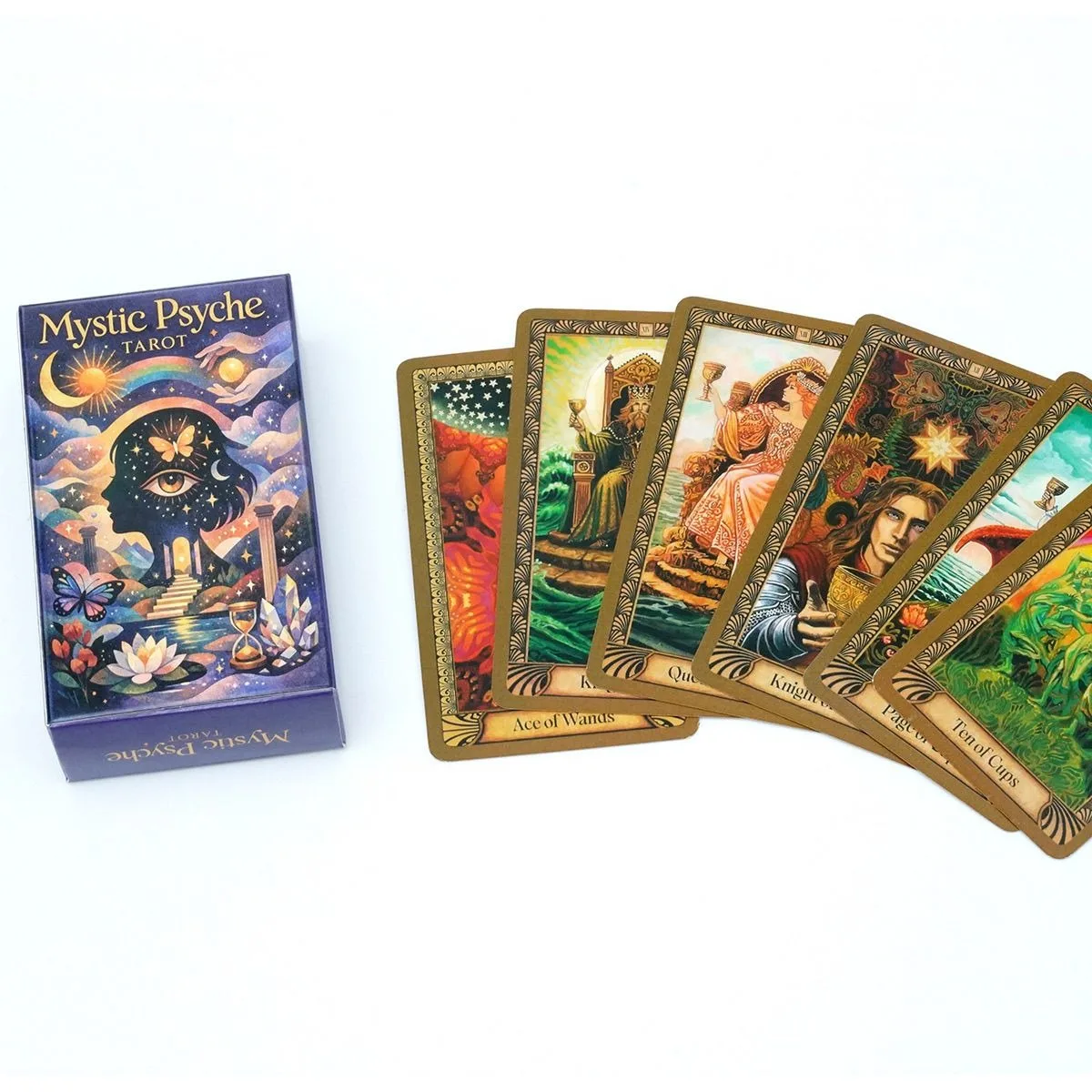 Mystic Psyche Tarot Deck – 78-Card Set for Intuitive Wisdom, Spiritual Growth, and Archetypal Exploration