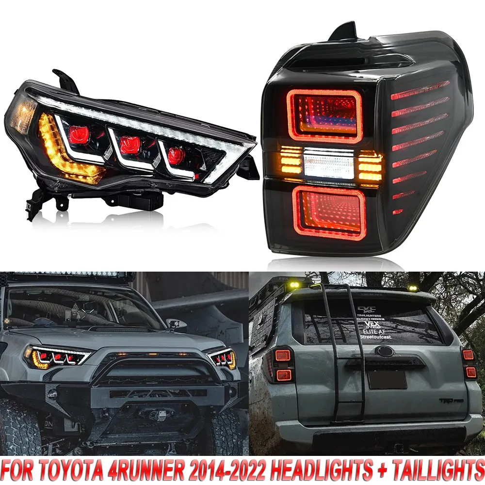 

1Seat Devil Eye светодиодные фары + задние фонари в сборе для Toyota 4Runner 2014-2022, передние и задние фонари, аксессуары для фар