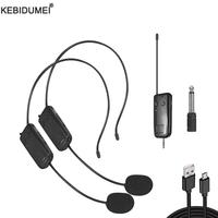 2.4G Head-mounted Wireless Lavalier Microphone Set Transmitter with Receiver for Amplifier Voice Speaker Teaching Tour Guide