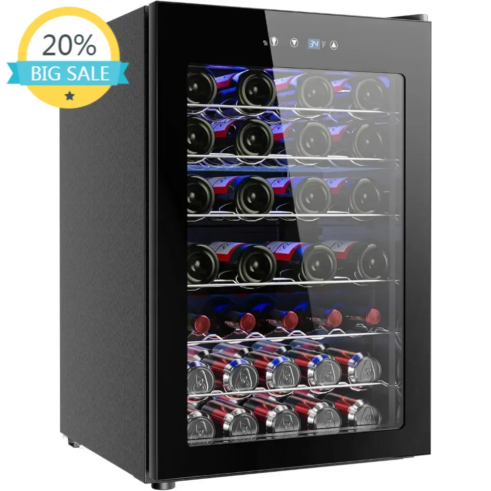 

Холодильник для вина Bestseller45, компактный встраиваемый винный холодильник для красного, белого вина и шампанского, мини-холодильник объемом 4,5 куб. фута.