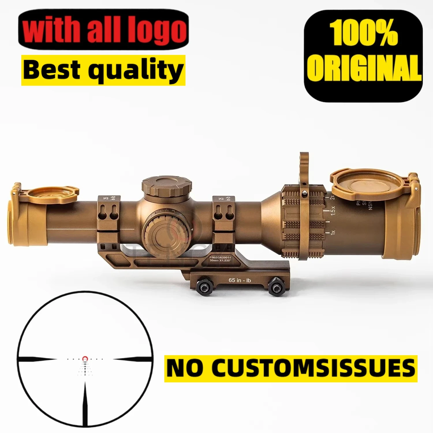 

Hunting scope Airsoft HD 1-6x24 30mm FFP First Focal Plane Riflescope Optical Sight Spotting Scope For Rifle