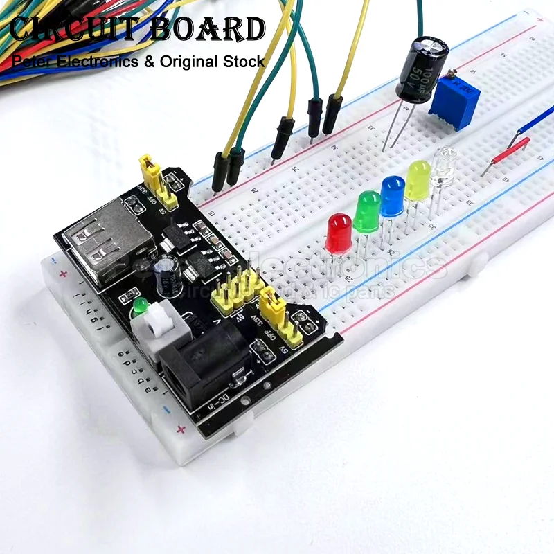 Imagem -04 - Diy Electronic Project Starter Kit com Caixa Arduino Uno r3 Conjunto de Componentes Eletrônicos Breadboard 830 Tie Points