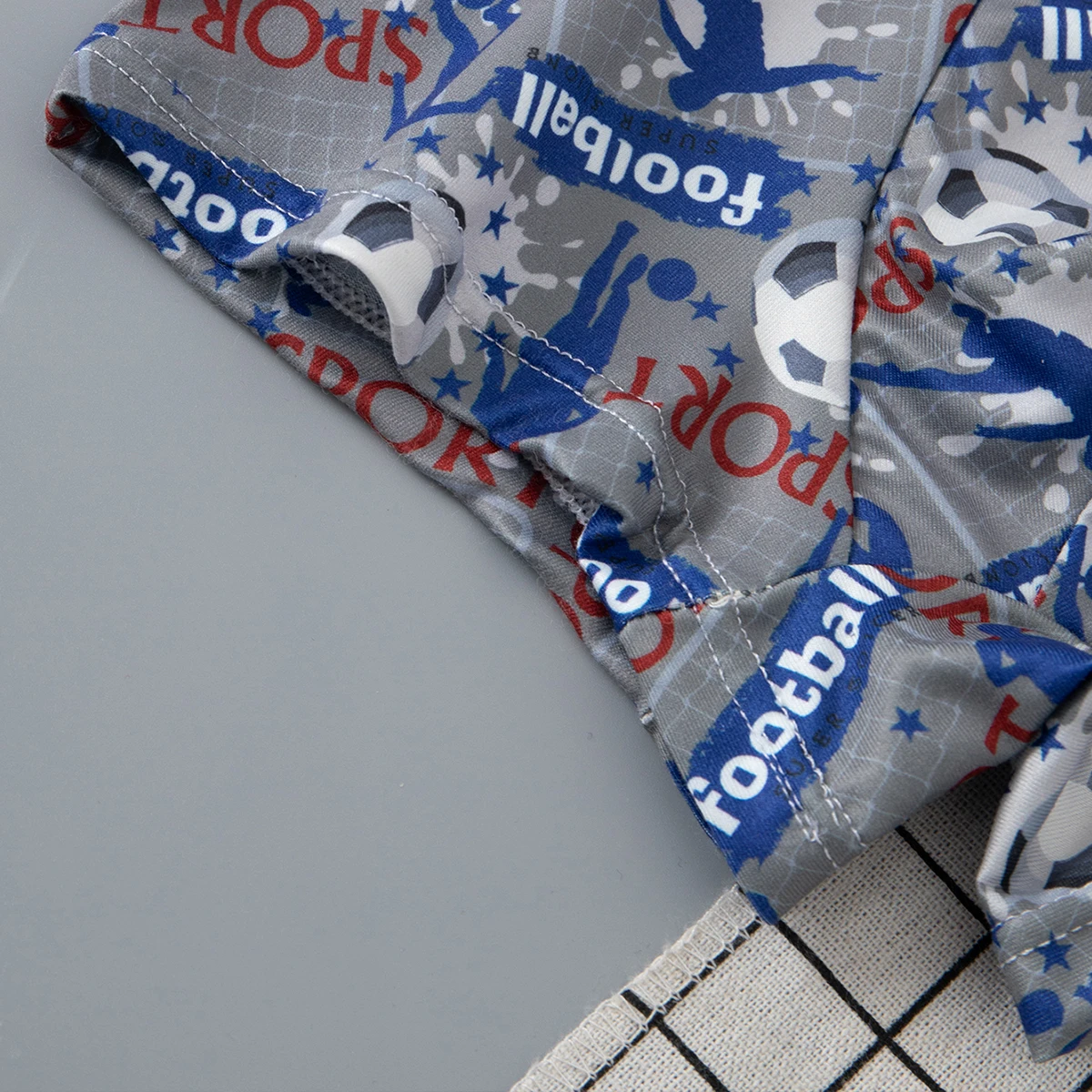 8/4-teiliges Set niedlicher Fußball-bedruckter Unterwäsche für Kinder, weiche und bequeme Boxershorts für Jungen, lässige Basic-Shorts für Zuhause – Detail 10