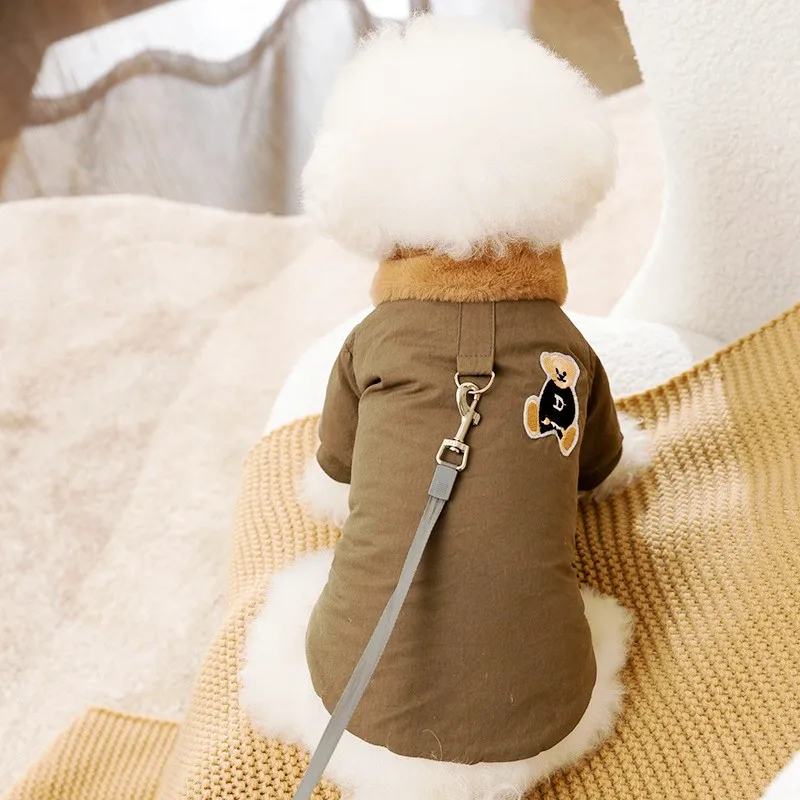 Mode Hund Unten Jacke Winter Warme Hund Kleidung Bär Druck Welpen Jacke Nette Weiche Katze Mantel Haustier Kostüme Französisch Bulldog Kleidung – Detail 13