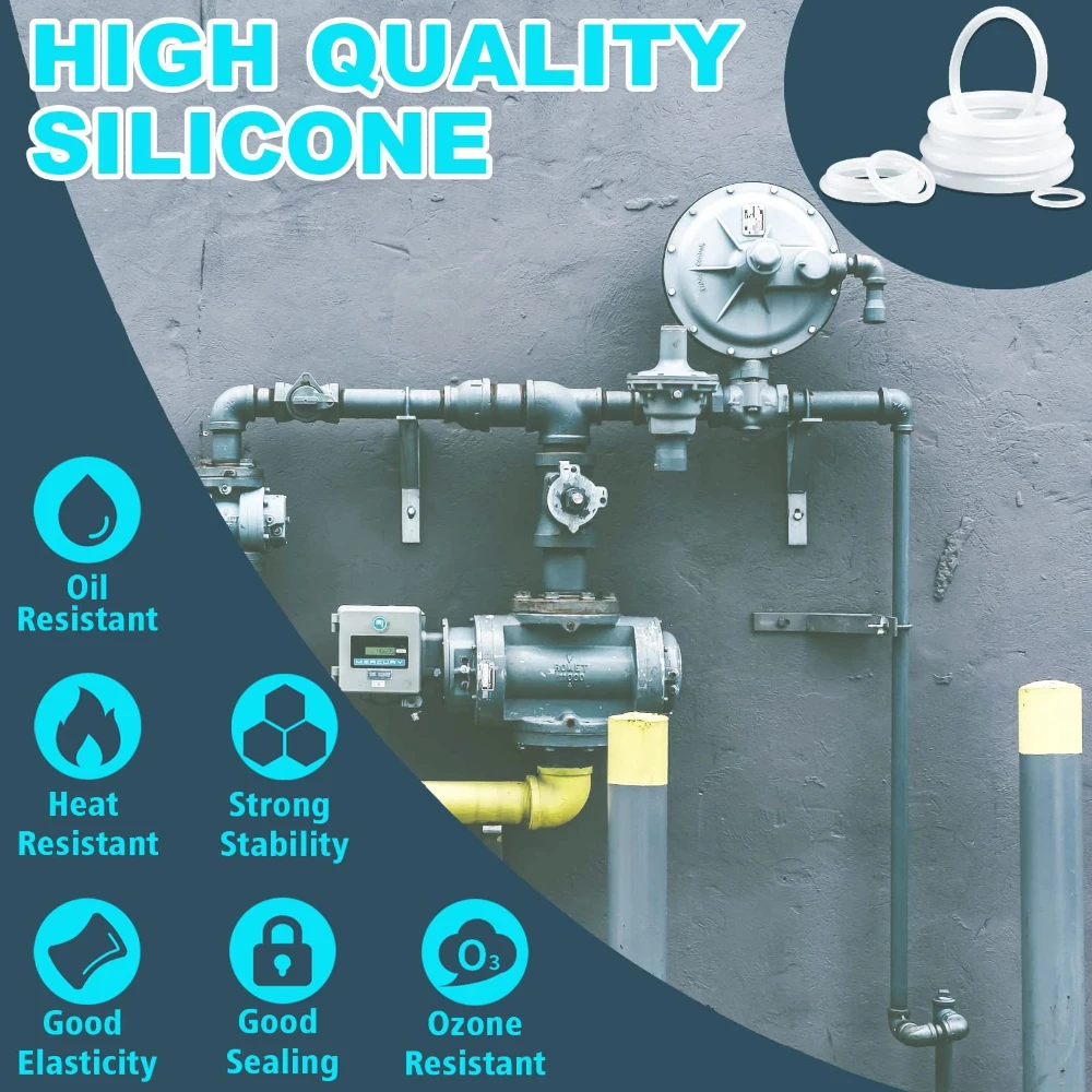 Silicone O-ring High-temperature Resistant Rubber Ring 1228 Pieces White Silicone O-ring Gaskets 4 Black Handle Screwdriver