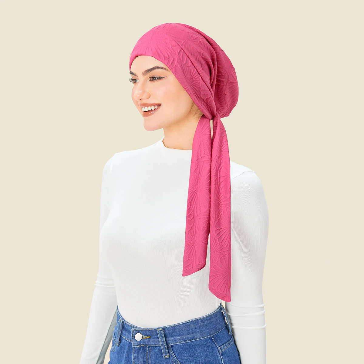 Nieuwe Moslim Stretch Pre-Gebonden Tulband Hoeden Staart Tie Bandjes Hijab Hoeden Headwrap Chemo Cap Voor Vrouwen Dames Hoofddeksels motorkap Mujer