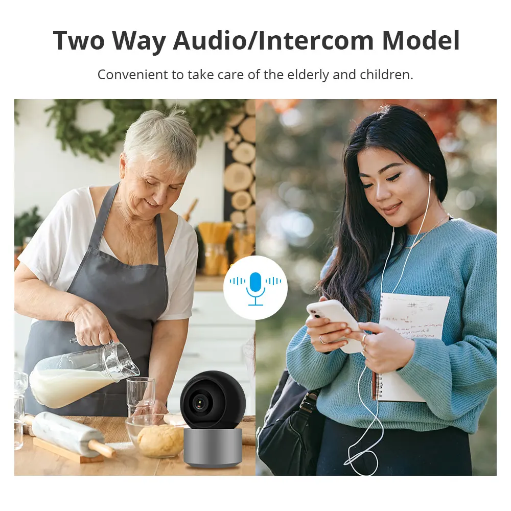 Wi-Fi камера с панорамированием/наклоном Tuya, умная камера с искусственным интеллектом, поддержка ночного видения, 4 МП HD изображения, двустороннее аудио, монитор для домашних животных, обнаружение детского плача