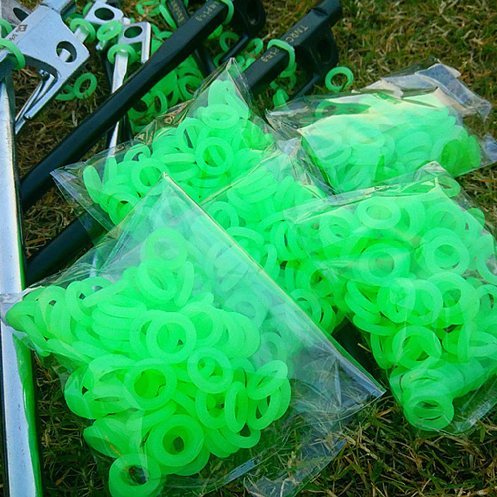 

100pcs Night Vision Silicone Ring Camping Accessories Tent Stake Glow in Dark Fluorescent Pegs Outdoor Travel