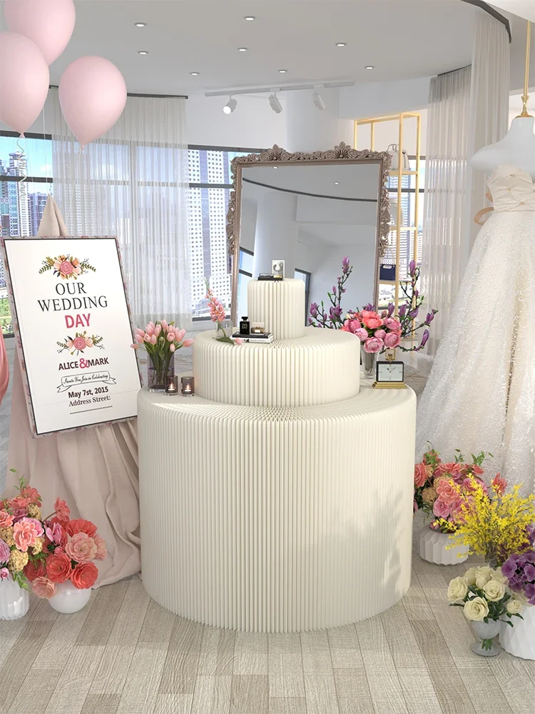 Paper Art Folding Nakajima Booth Wedding Decoration Roman Pillar Nakajima Showcase Exhibition Hall Mobile Nakajima Booth