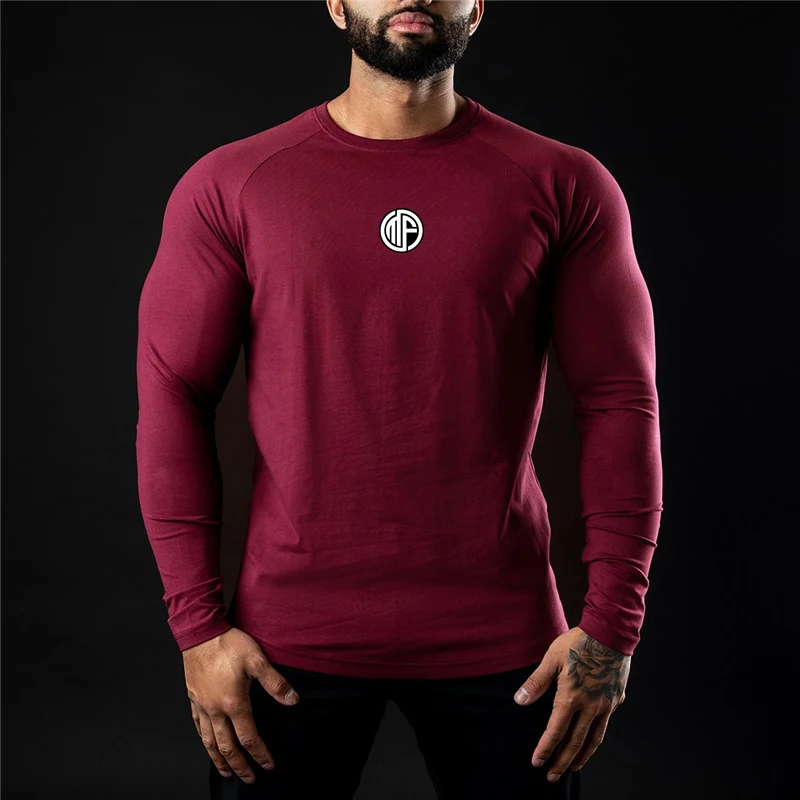 New Army Green Long Sleeve Physical Training Clothes Autumn Breathable Crew Neck Sports Men\'s T-Shirt