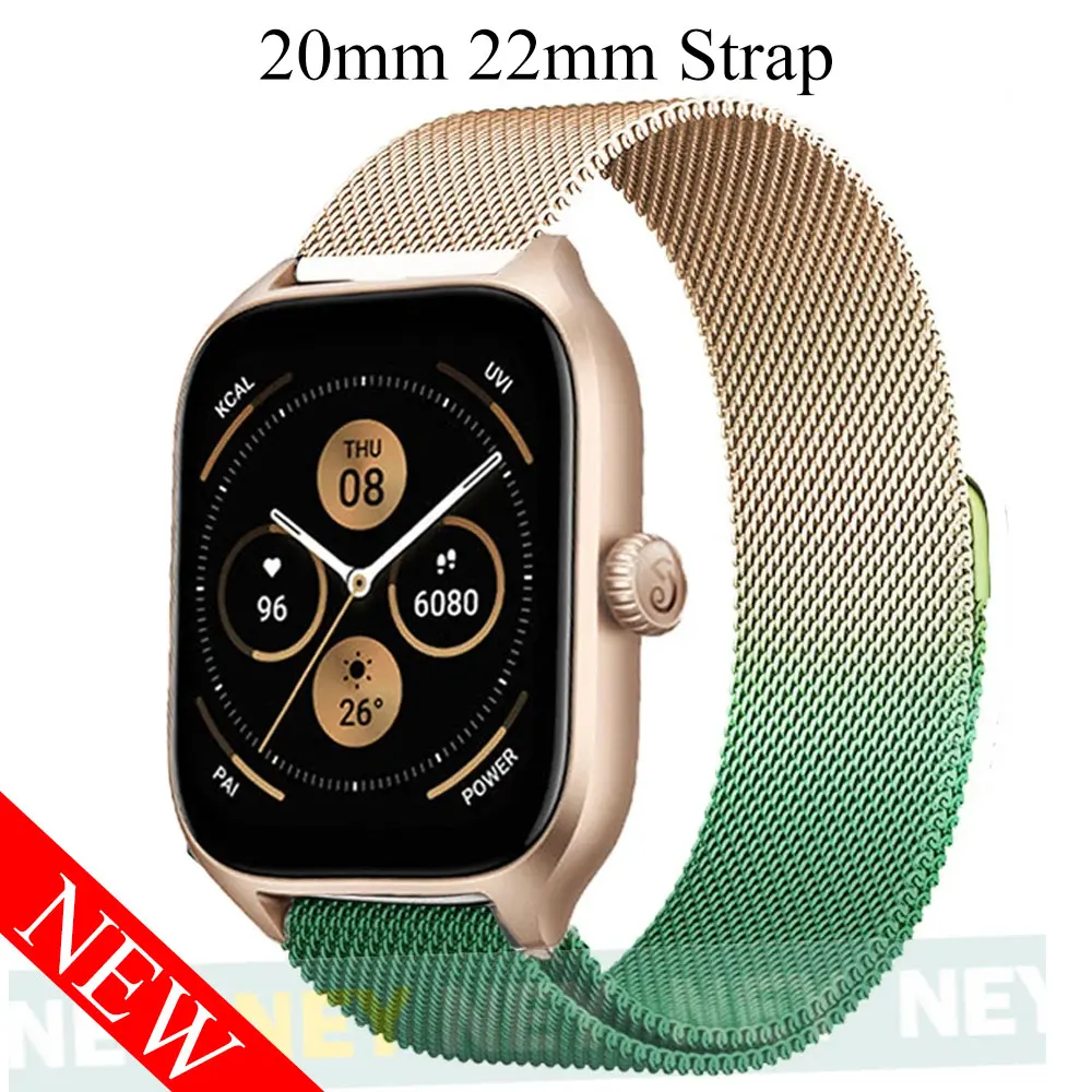 Milanese loop For Amazfit GTS/GTR-4-3-2-2e-Mini-Pro/stratos 3 Metal Bracelet 20mm 22mm watch band for Amazfit bip-U-S-lite strap