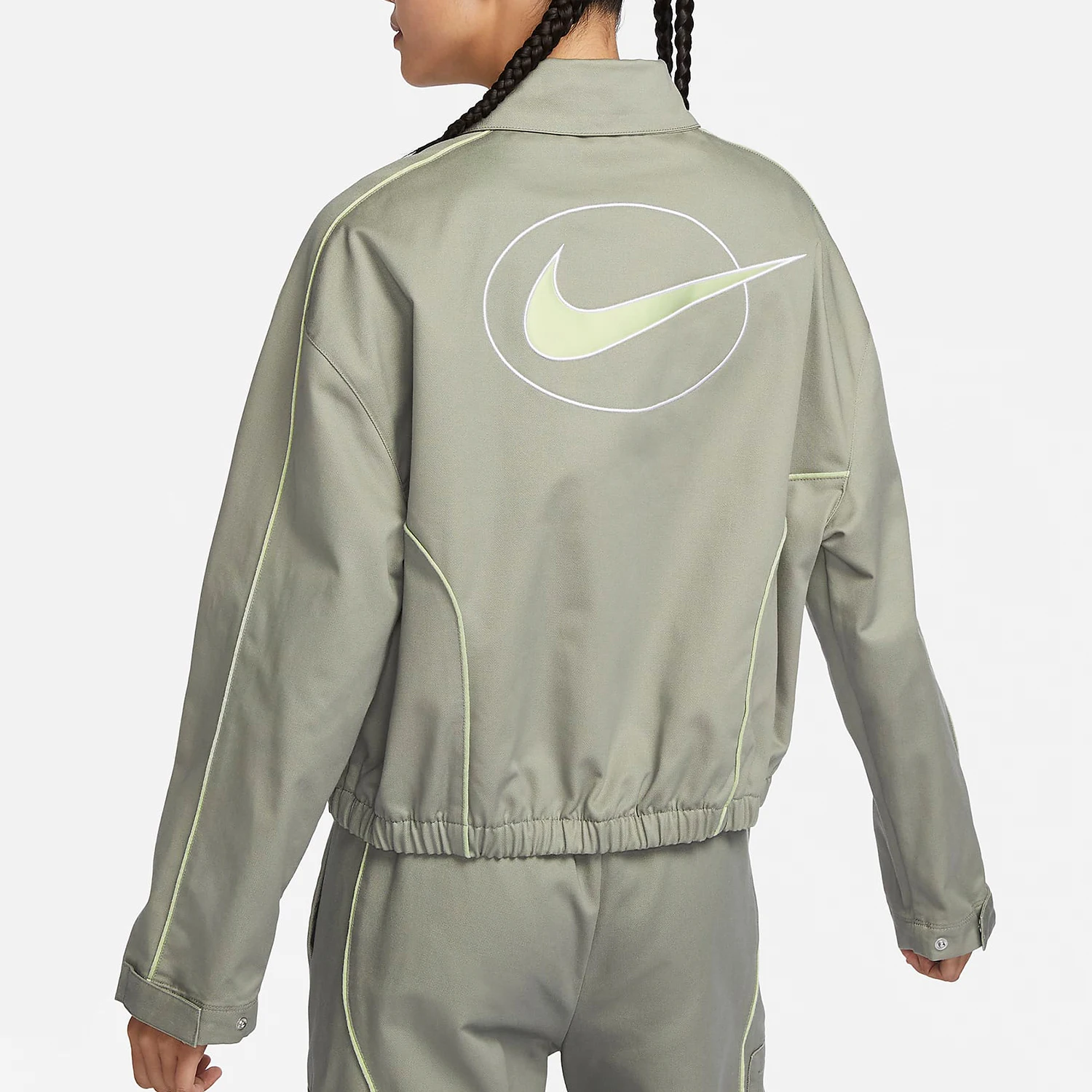 سترة نايك أصلية ربيعية جديدة للنساء كاجوال فضفاضة طية صدر السترة FN1941-053