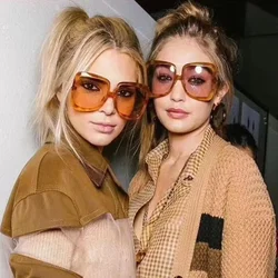 Newest Vintage Big Frame Sunglasses Brand Design UV400 Protection Sunshade Personality Luxury Sunglasses Women Fashion Eyewear