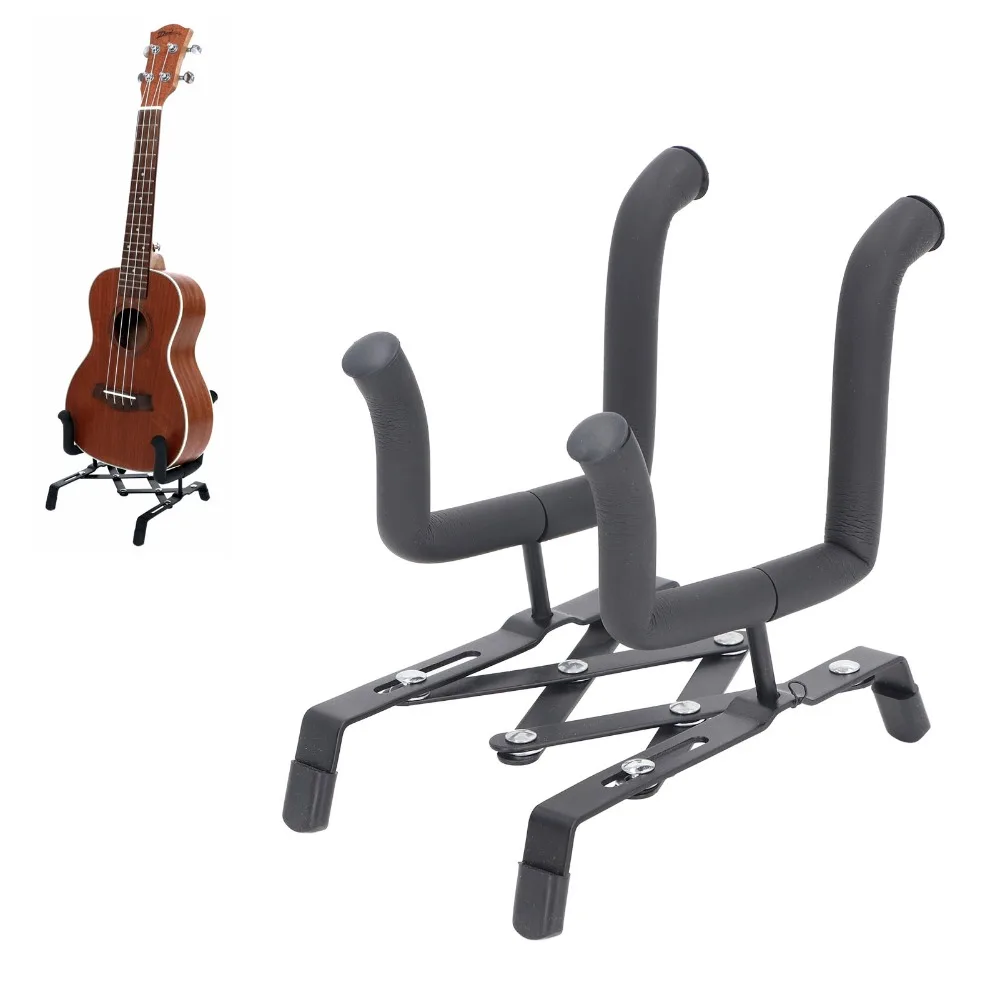 Floor Standing​ ​Ukulele Stand​ ​Sponge Padding​ ​H Shape Violin Stand​ Stable Support​ ​Metal ​Foldable Stand​