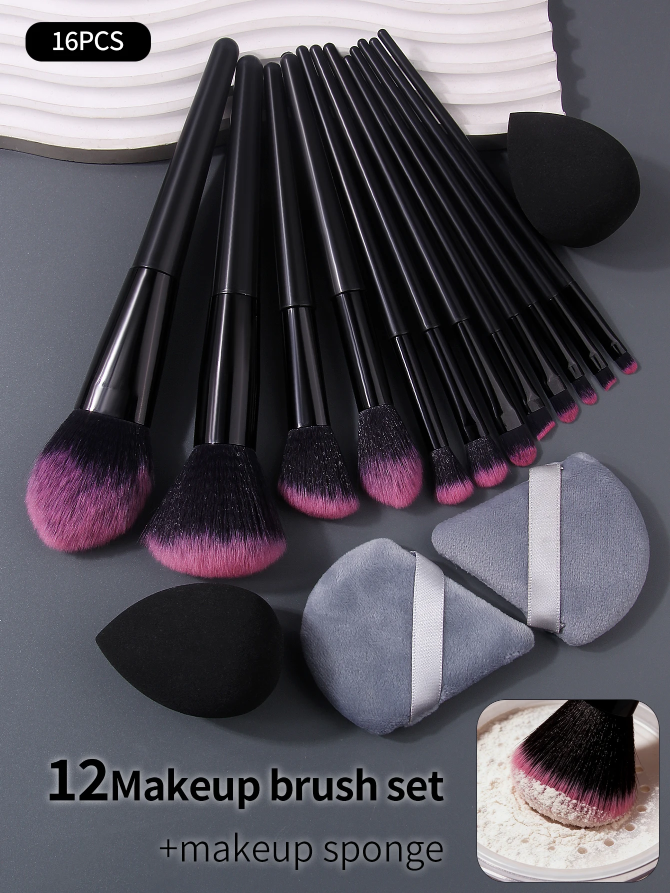 16PCS Professional Makeup Brush Set - Soft Fluffy Cosmetic Brushes for Foundation, Powder, Eyeshadow & Blending , Beauty Tools