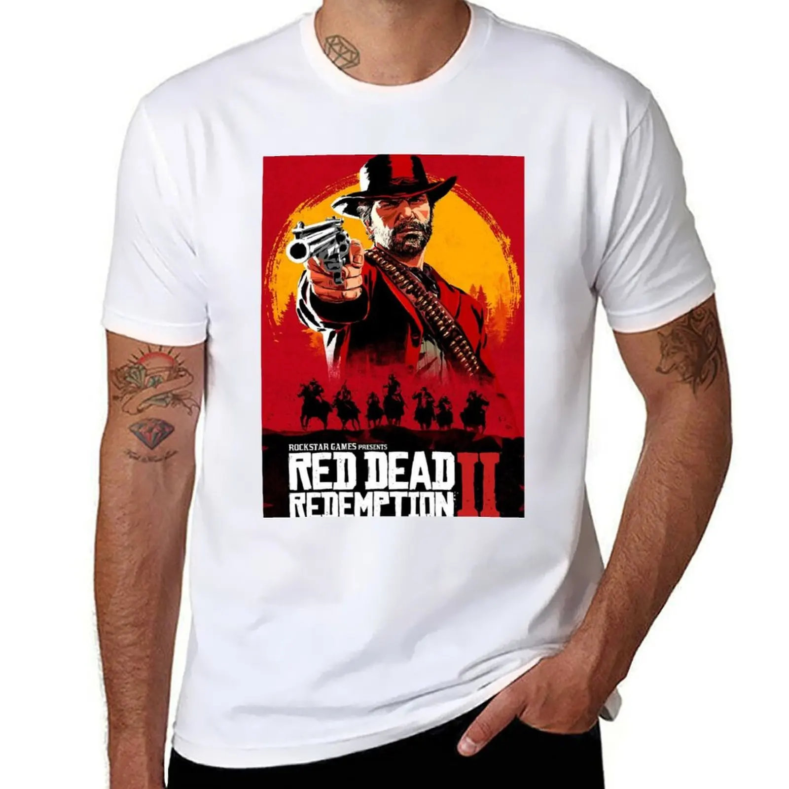 

Arthur Morgan Video Gaming Cover Poster T-Shirt g man t shirts for men t shirts for man slim fit T-Shirt