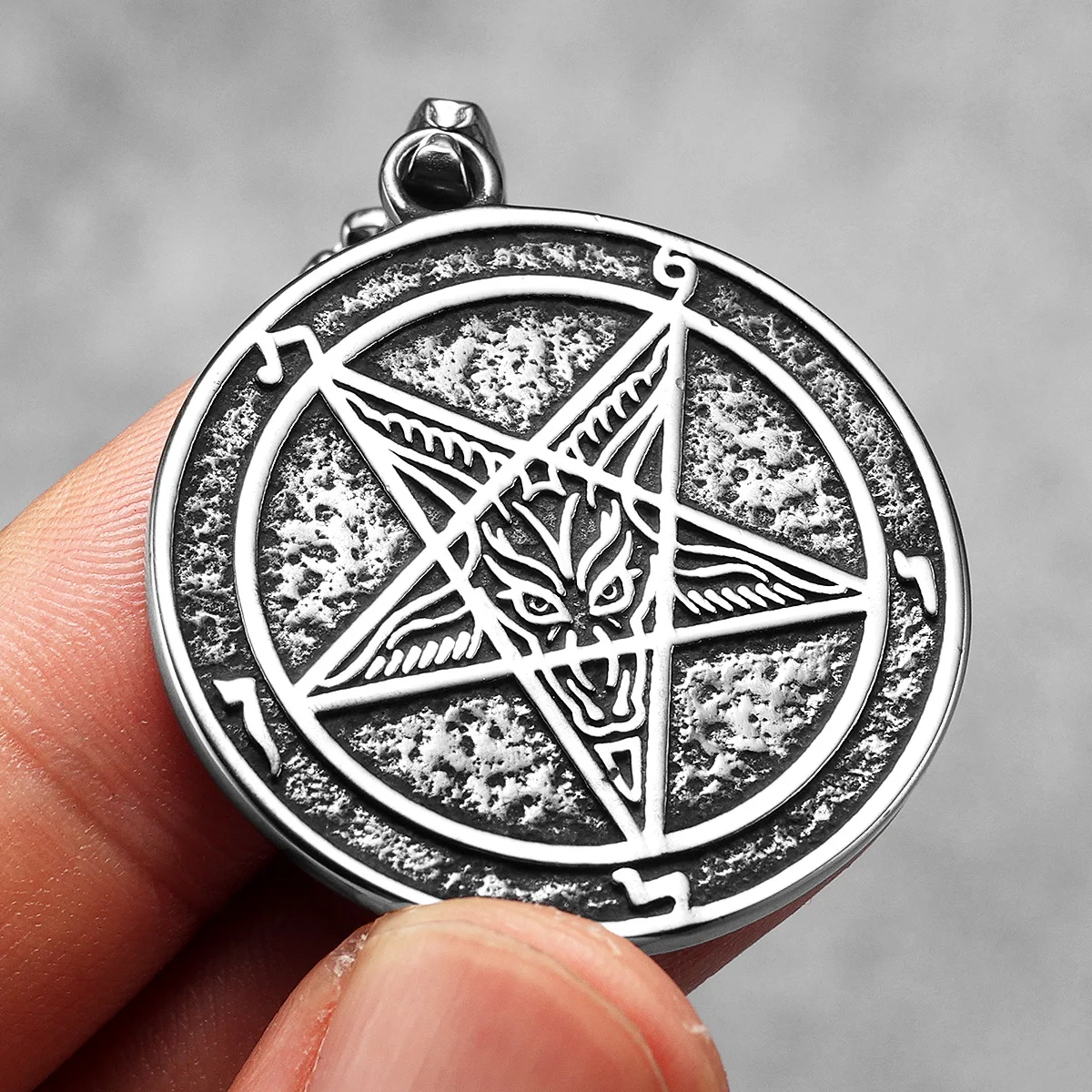 Hell Demon Satan Lucifer Stainless Steel Men Necklaces Pendant Chain Powerful Amulet Vintage For Women Jewelry Gifts Wholesale