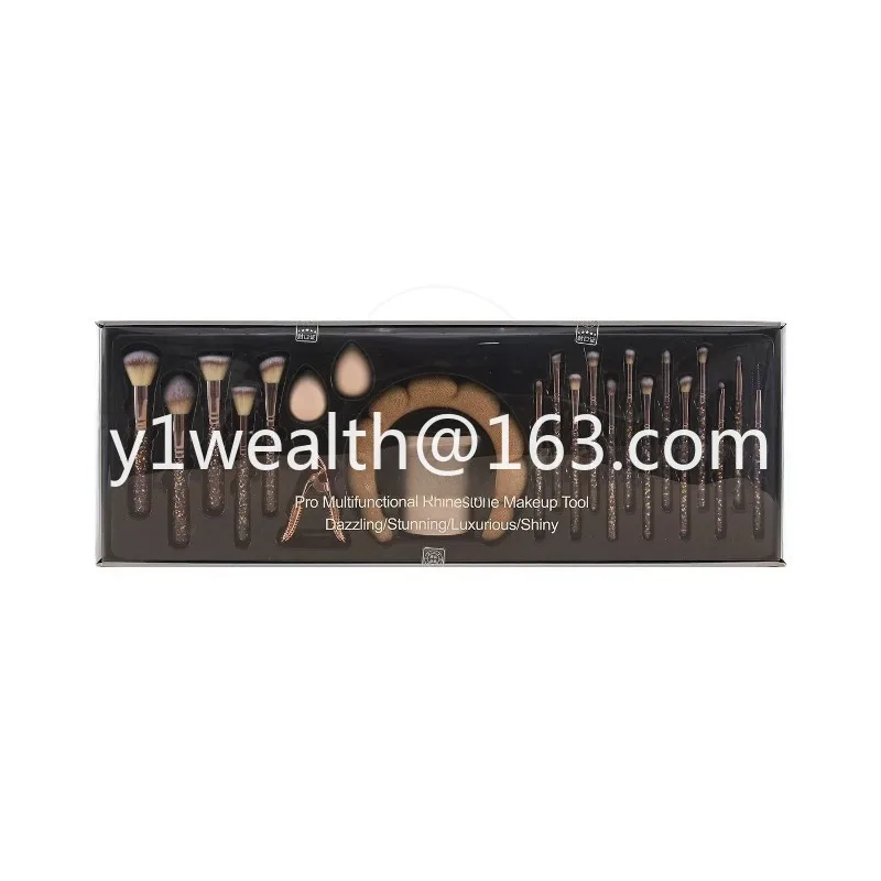 New 23-piece set, diamond setting, diamond makeup brush, diamond headband, eyelash clip, makeup tool.
