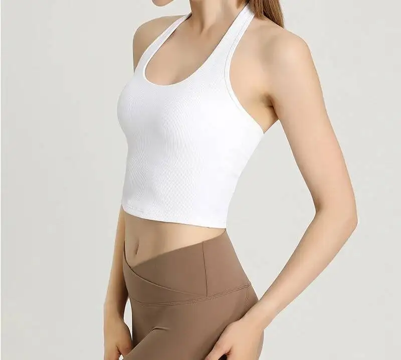 

Fiess Sports Sexy Back Super Soft Yoga Top Backless Padded Workout Gym Bra Solid Color Active Wear