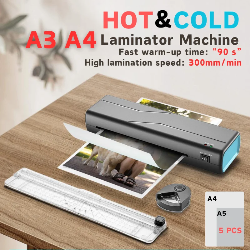 La plus nouvelle Machine à plastifier A4/A3 froide et chaude avec 10 feuilles de stratification plastifieuse thermique personnelle pour le bureau de l'école à domicile