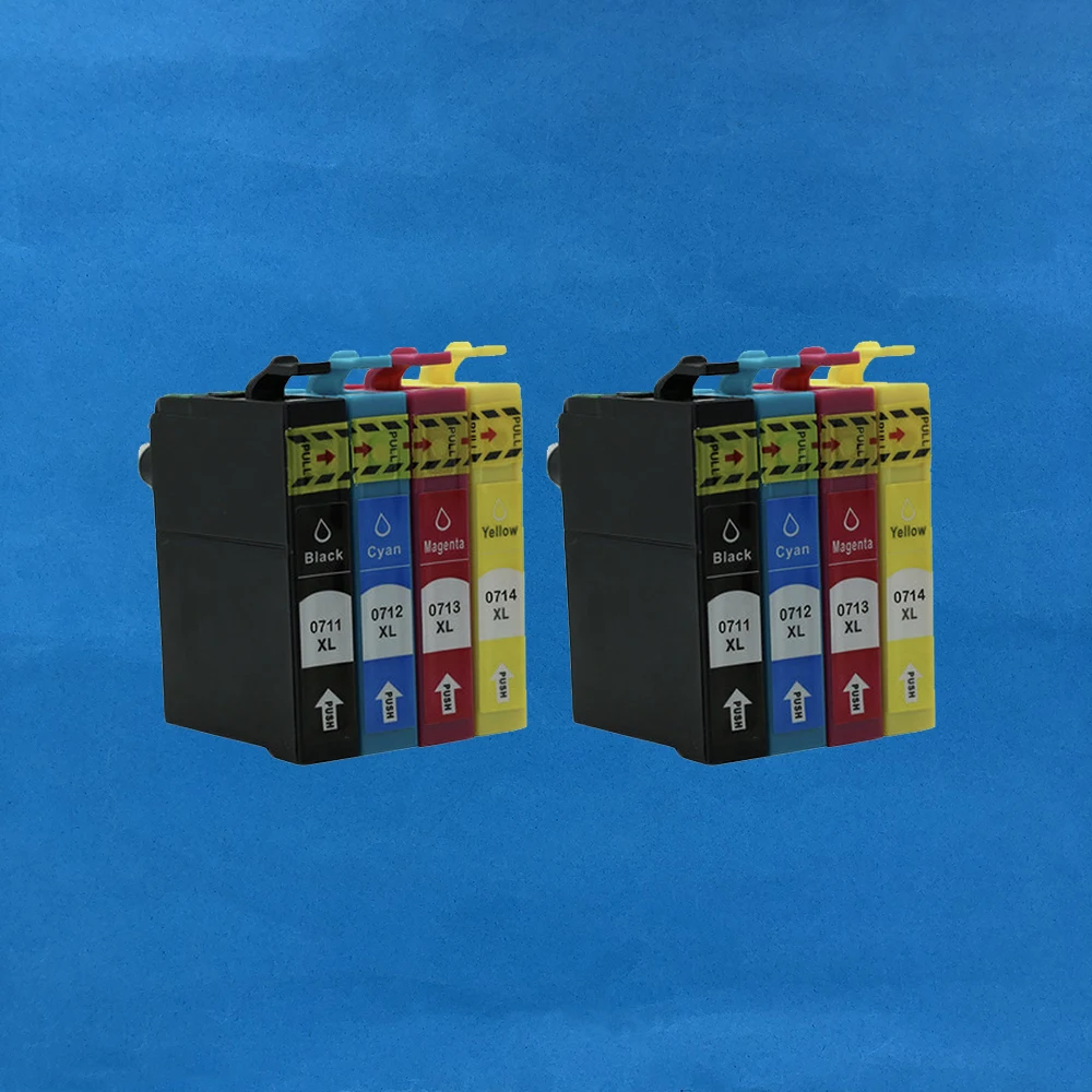 

8Pcs T0711 T0712 T0713 T0714 Compatible Ink Cartridge for Epson Stylus D78 D92 D120 DX4000 DX4050 DX4400 B40W/BX300F BX300FW