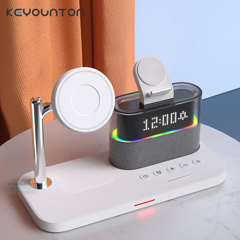 5 in 1 LED Wireless Charger Dock for iWatch 8 7Airpods Fast Charging Station for iPhone 15 14 13 12 ProMax Magnetic Charger Dock