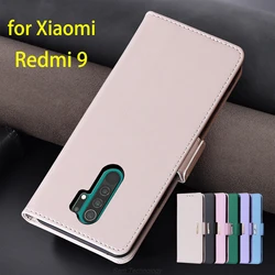 Magnetic buckle Leather Case for Xiaomi Redmi 9 Redmi9 Wallet RFID BLOCKING Flip Cover female Simple Capa Fundas Coque