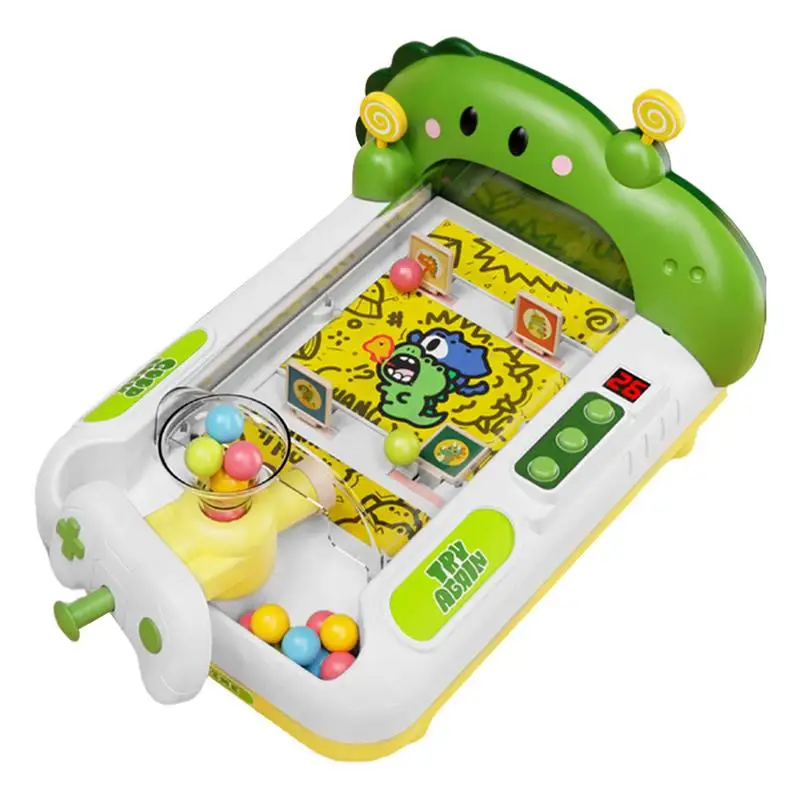 Mini Pinball Games For Kids Cartoon Animal Marble Machine Board Games Horse/Dinosaur Design Educational Interactive Toys For