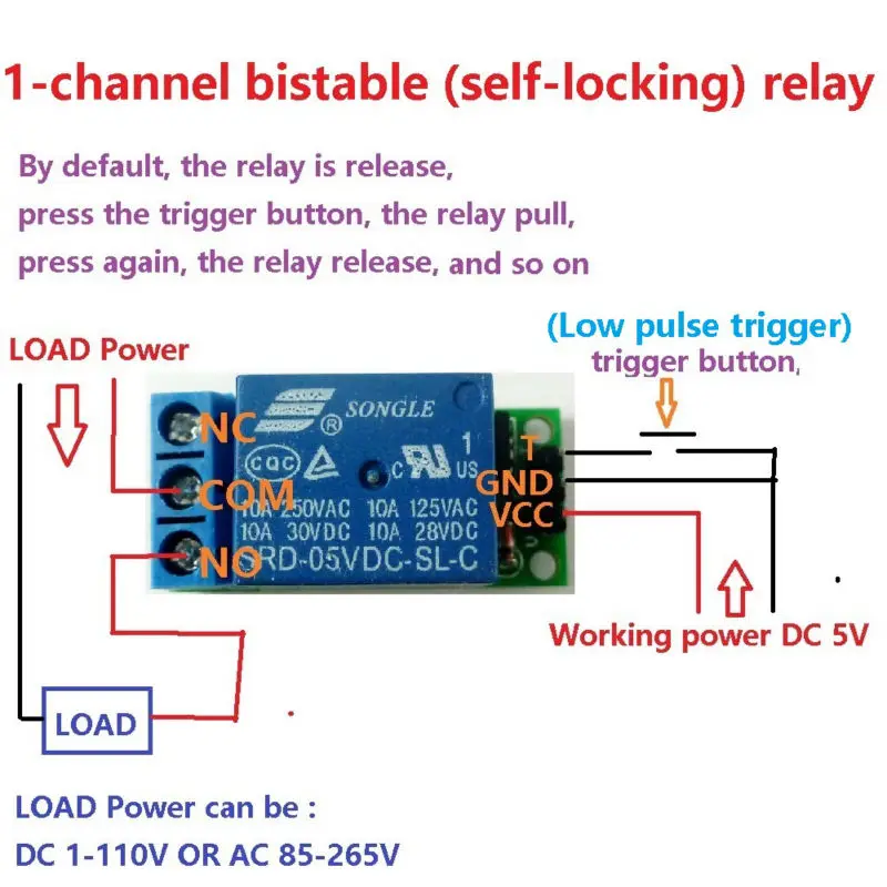 5V 12V 1-4CH Flip-Flop Latch Relay Module Bistable Self-locking Switch Low Pulse Trigger Board For Arduino Smart Home