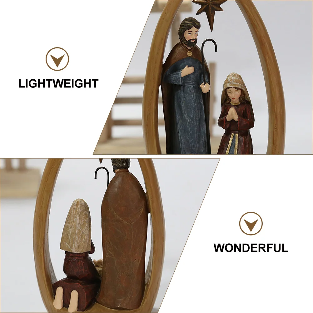 

Manger Ornaments Bar Decor Creative Bookcase Resin Housewarming Gift Christian Decoration