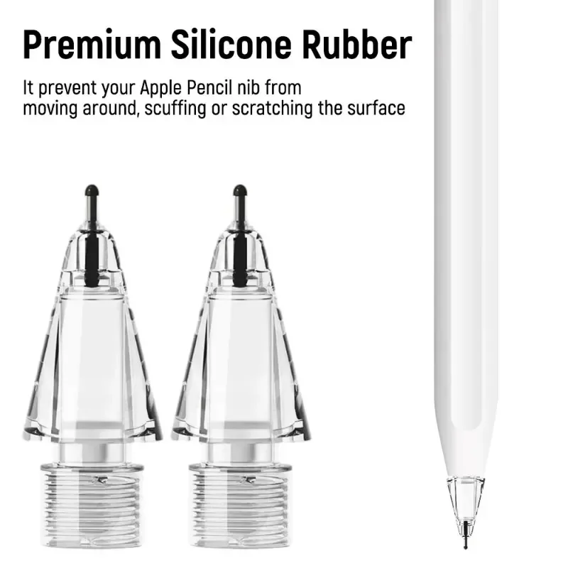 Punte per Pencile in Silicone da 1/4 pezzi per Apple Pencil 1/2 punta per penna stilo di ricambio resistente all\'usura per pennino di ricambio