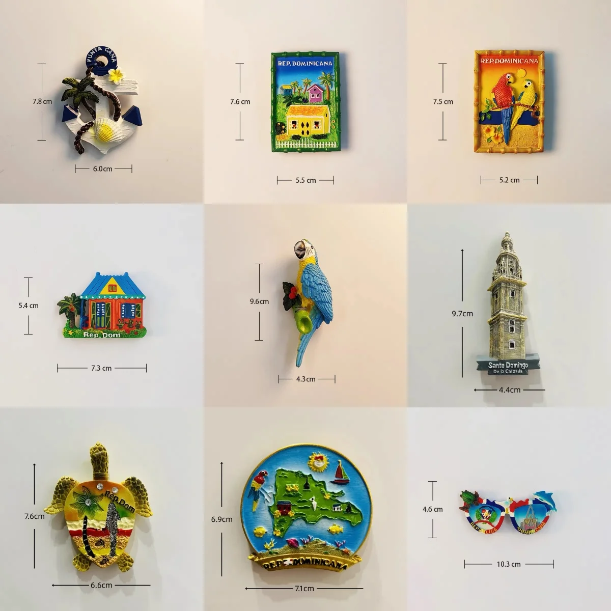 Imán de Refrigerador 3D de Recuerdo de Viaje de República Dominicana, Imán Decorativo para Refrigerador