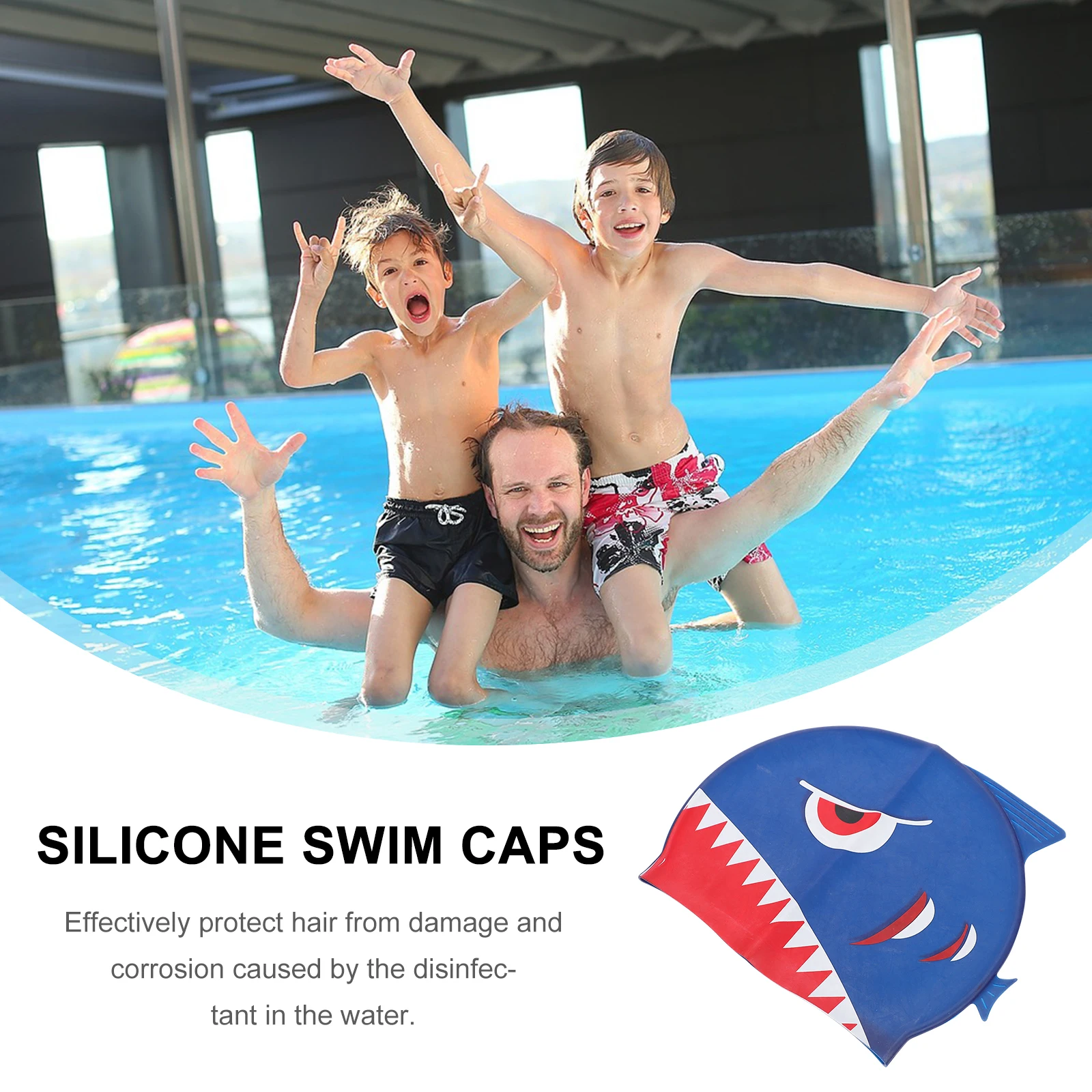 

Очаровательные шапочки для плавания для малышей, силиконовые водонепроницаемые шапочки с милым мультяшным дизайном для мальчиков и девочек, защитные шапочки для плавания, детские шапочки