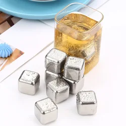 304 Stainless Steel Metal Ice Cube Quick-frozen Ice Grain Clip Creative Whiskey 27x27mm Ice Cube Chilling