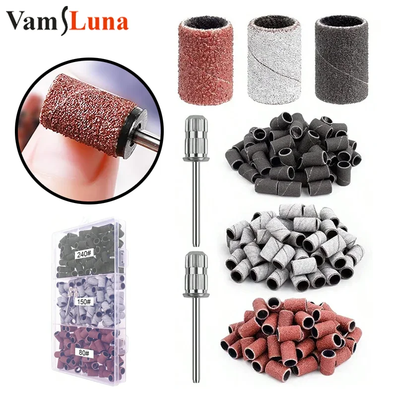 

150PCS Nail Drill Sanding Band Set - Professional Grinding Wheel Replacement Heads for Nail Art & Repair (3 Sizes in Storage Box