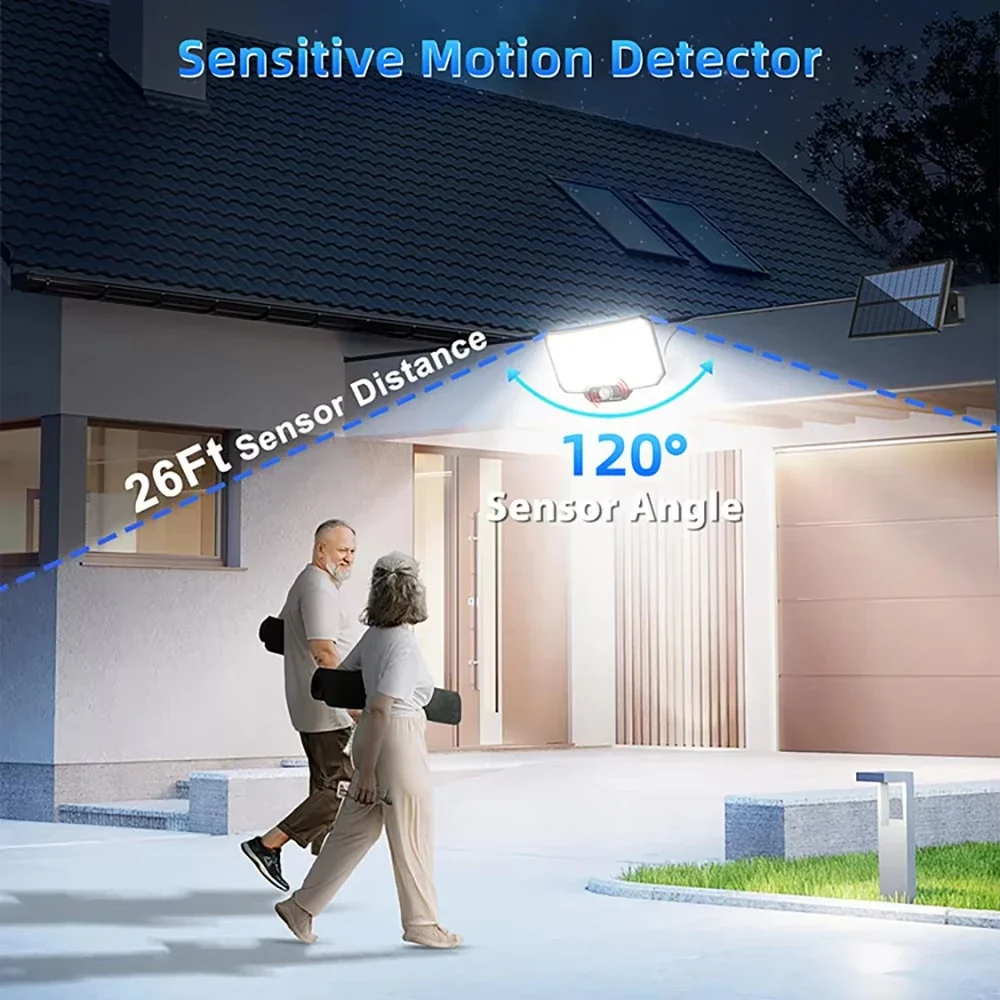 Solar Light Outdoor Super Bright Motion Sensor Solar Strong Power LED Garden Wall Lamp IP65 Waterproof 3 Working Mode