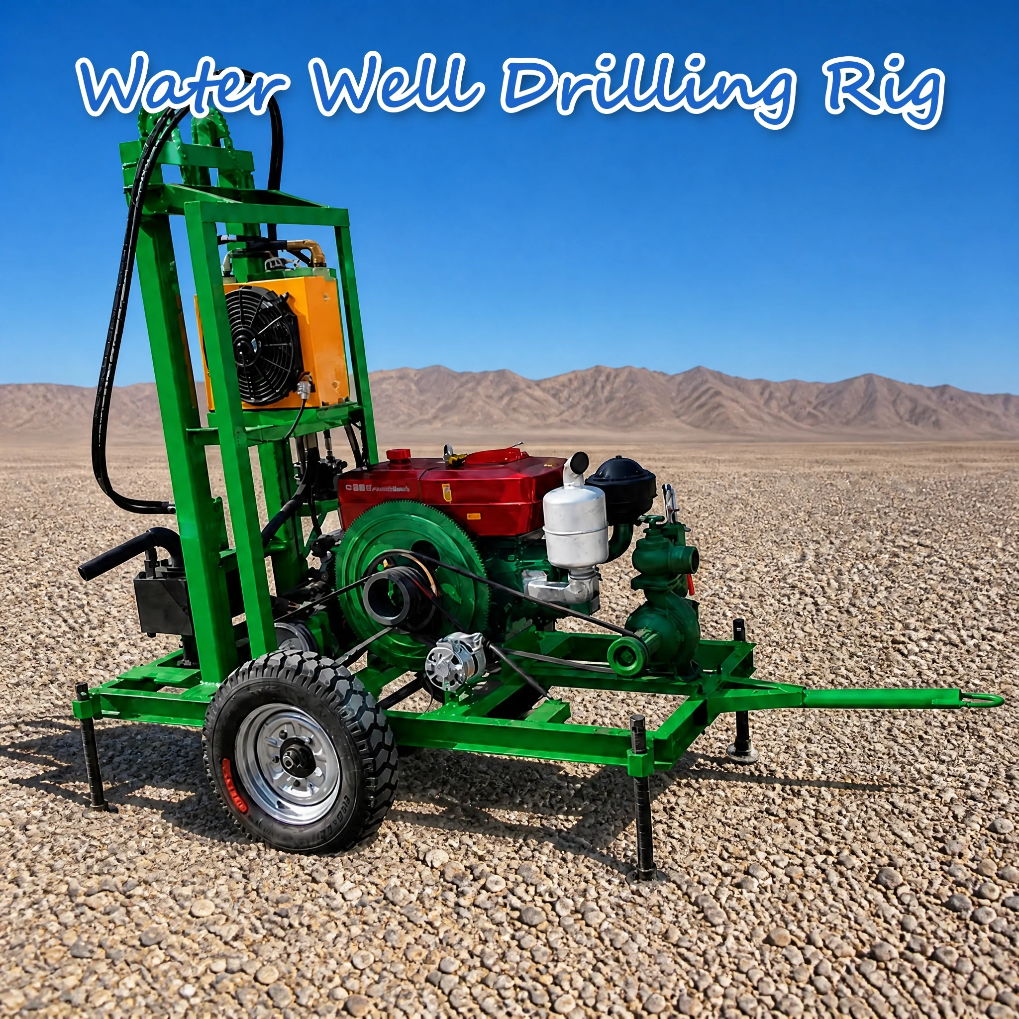 Customized Water Well Drilling Rig 22HP to 35HP Range Diesel Powered Fully Hydraulic Mobile for Village Use Strong Output