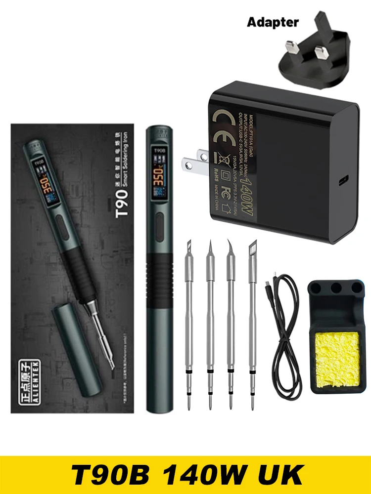 ALIENTEK T90 Elektrische Soldeerbout 140W Instelbaar Digitaal Display Automatische Slaapstand BGA Precisie Soldeerbout Reparatiegereedschap