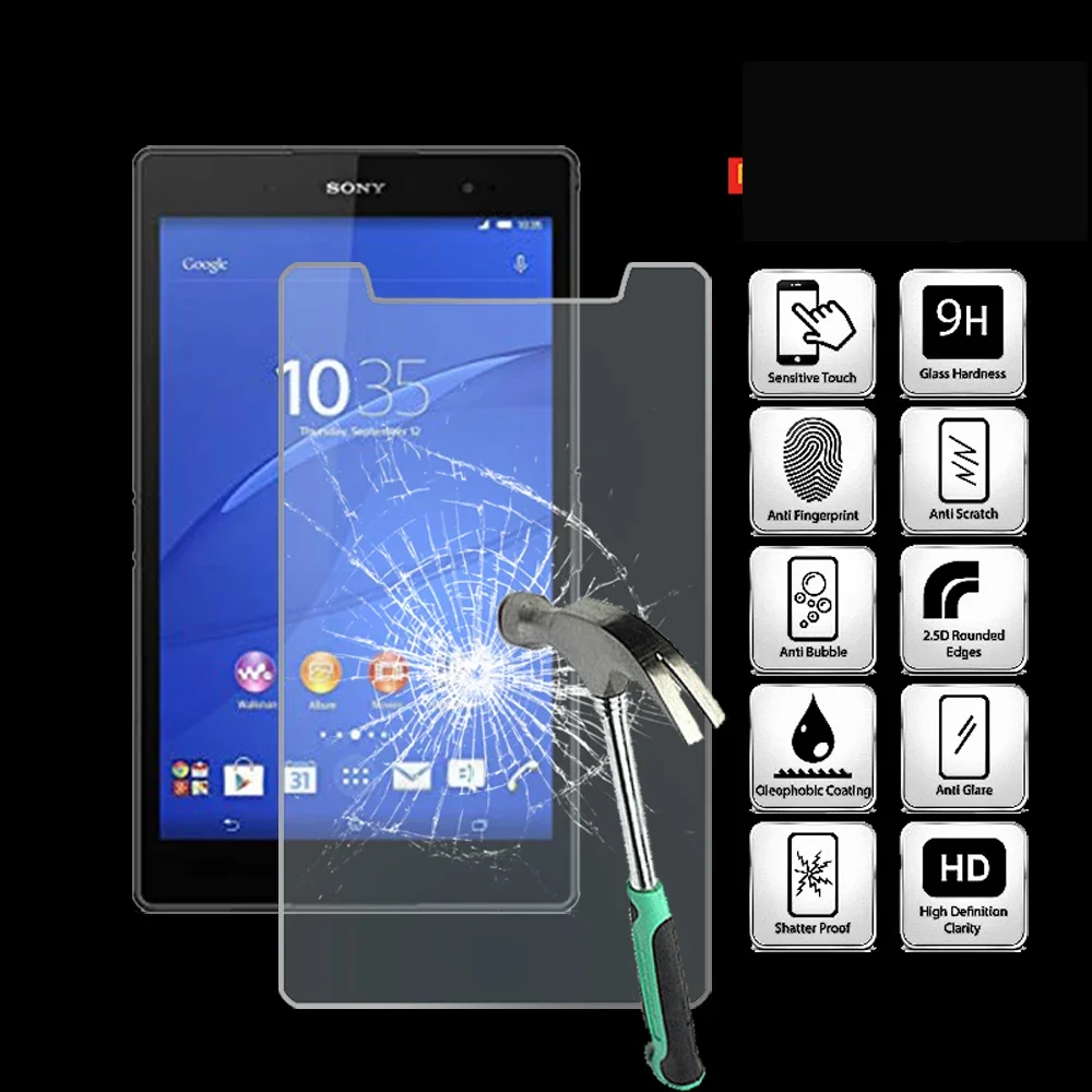 Protecteur d'écran pour tablette Sony Xperia Z3 Compact 8.0 ", ultra clair, verre du Guatemala, film protecteur anti-empreintes digitales