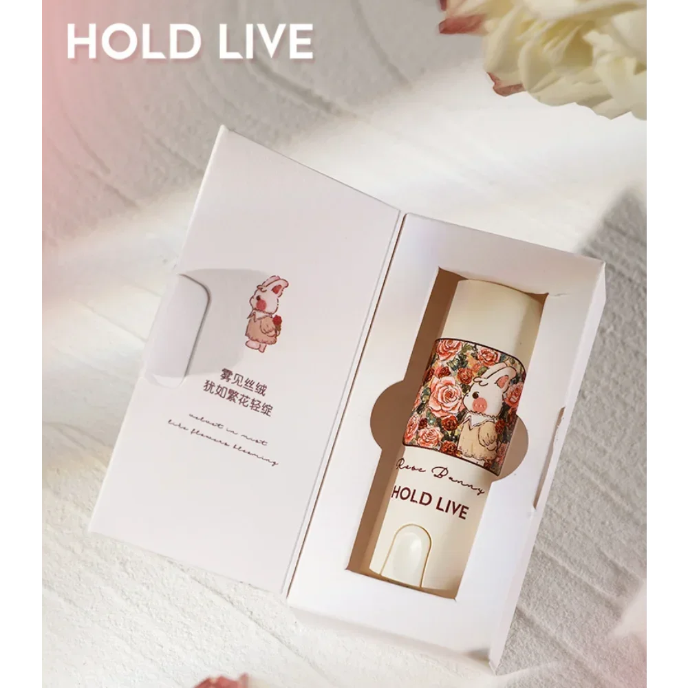 HOLD LIVE Bunny's Garden Lippenstift, matt, samtig, nackter Lippenstift, Zimtfarbe, langlebig, antihaftbeschichtet, koreanische Make-up-Kosmetik