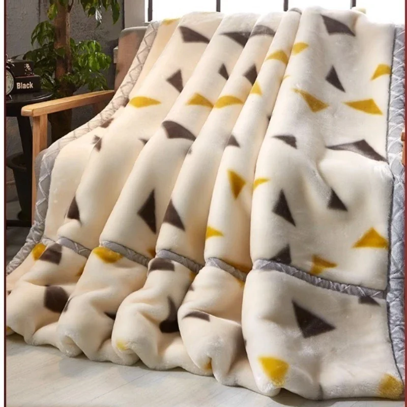 Blankets for Beds Winter Warm Thick Raschel Blanket King Size Bedspread on The Bed Soft Throw  Double Layer