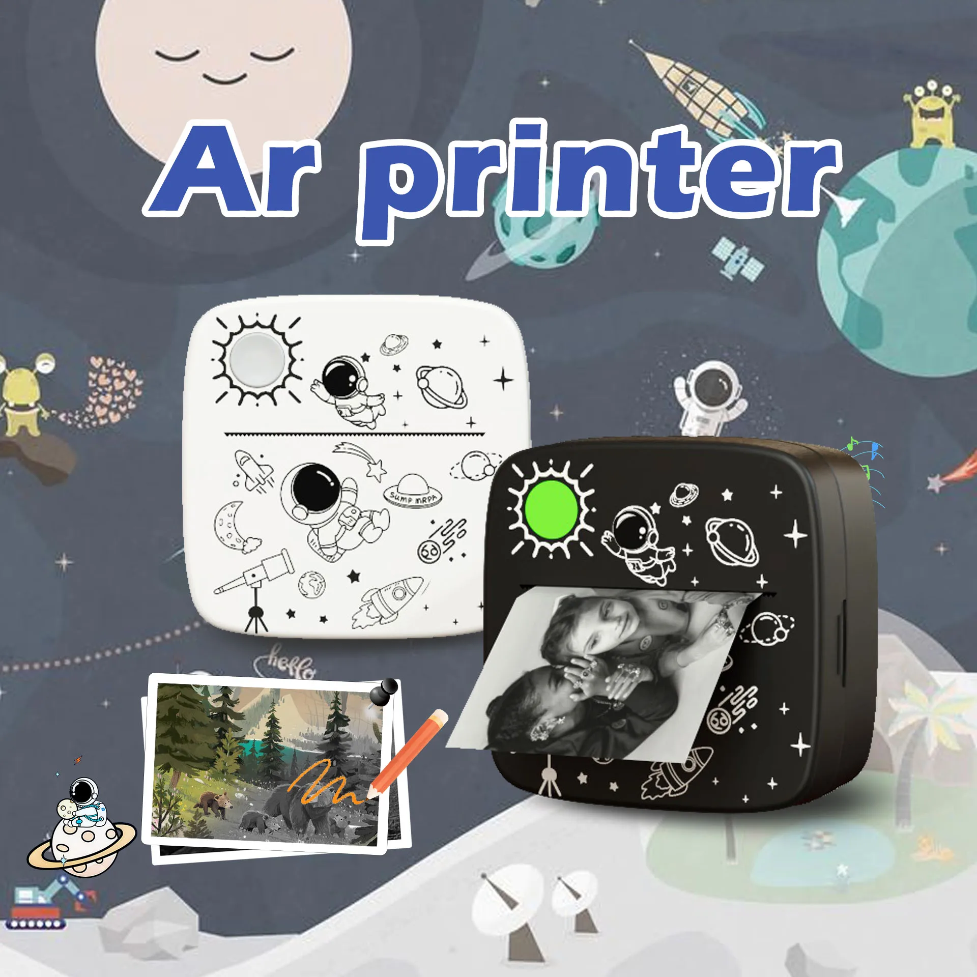 

Mini Thermal Printer Wireless Label Photo Memo Wrong Question Printing Tag Bluetooth Printer Camera Photo Printing Portable