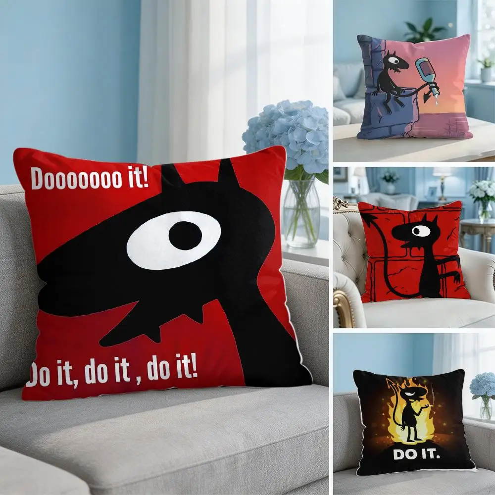 D-Disenchantment Luci Devil Cushion Cover Soft Short Plush Throw Pillow Cover Hidden Zipper Cutecore Sofa Bedroom Home Decor