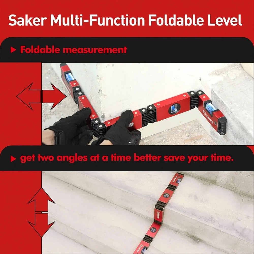 Multi-function Foldable Level, 28-Inch Multi-Angle Measurement Woodworking Tools,Precise Leveling In Any Position,Save Your