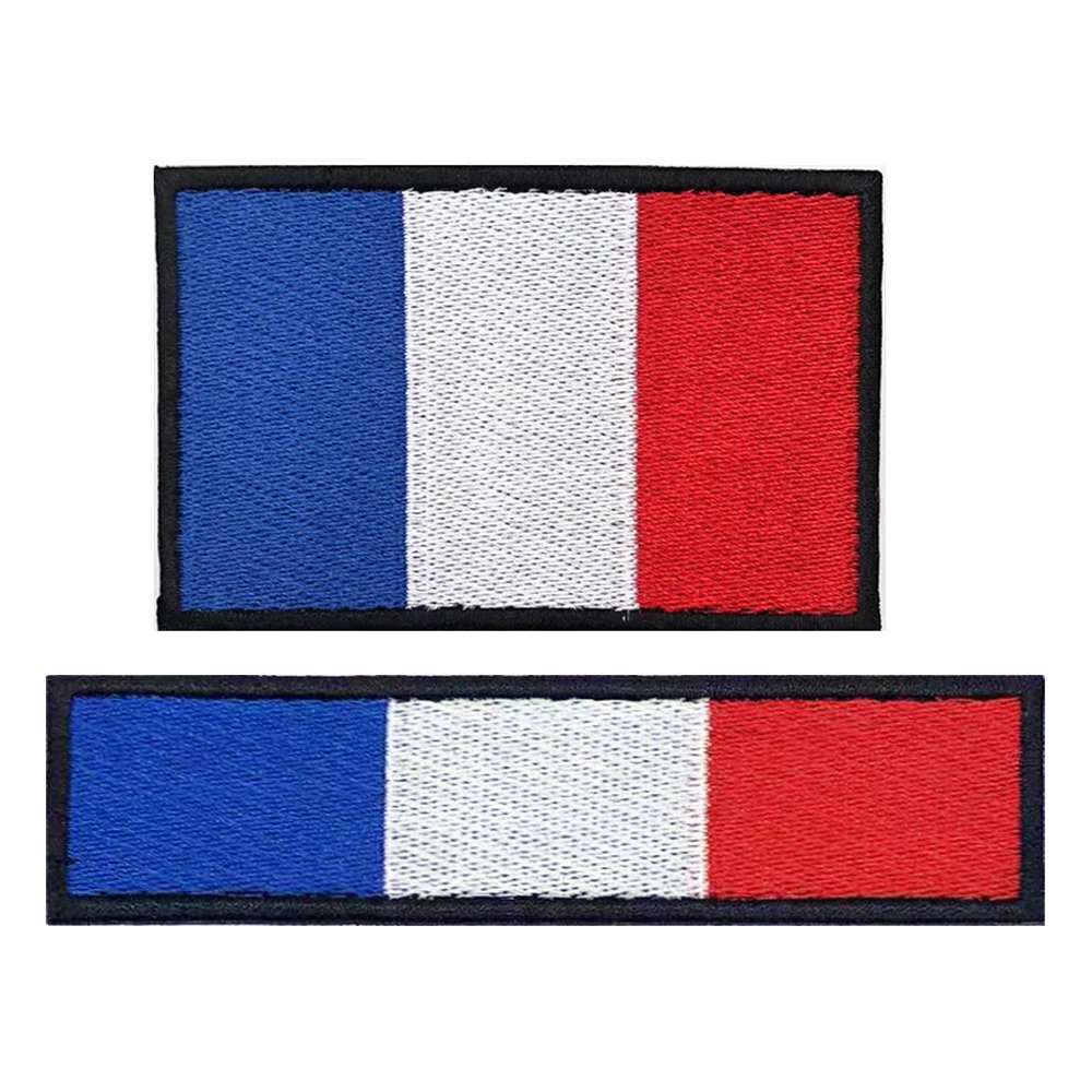 Braçadeira com bandeira nacional da frança, remendo bordado com gancho e laço ou ferro em tecido bordado, listra moral militar, 1 peça