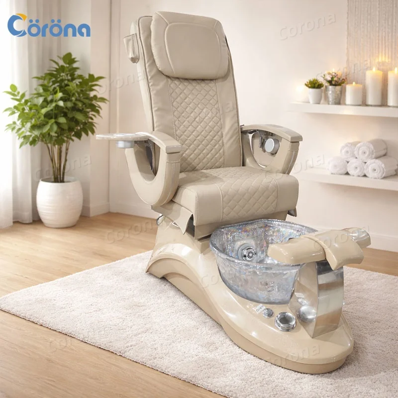 Luxury Pedicure Chair Pink/Black No Plumbing Required for Nail Salon Foot Spa Massage Salon Furniture