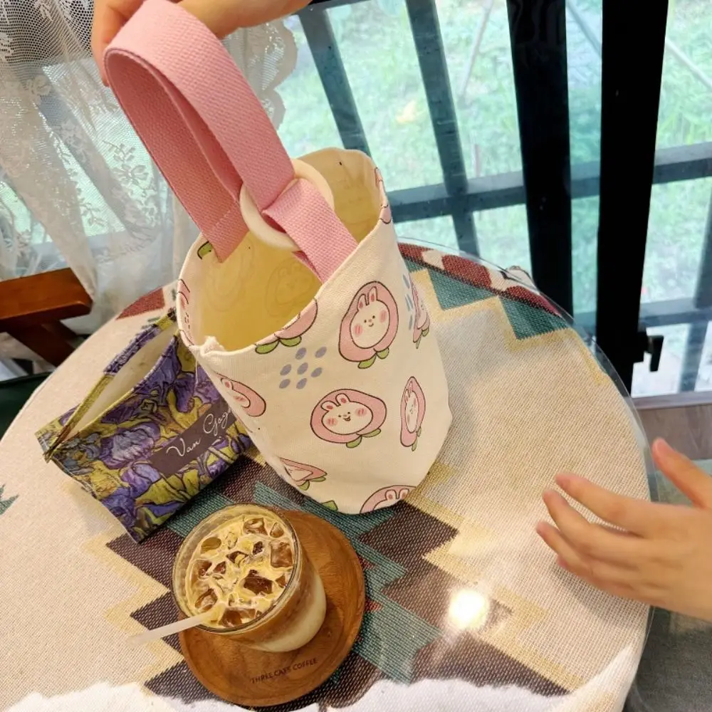 

Cute Cat Cartoon Animal Bucket Bag Large Capacity Rabbit Mummy Bag Tote Bag Canvas Handbag Lunch Bag Storage Bag